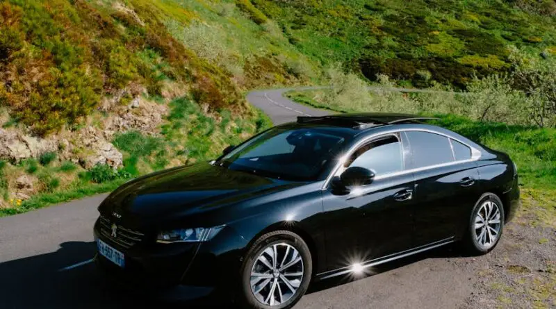 Peugeot 508 garée sur une route rurale