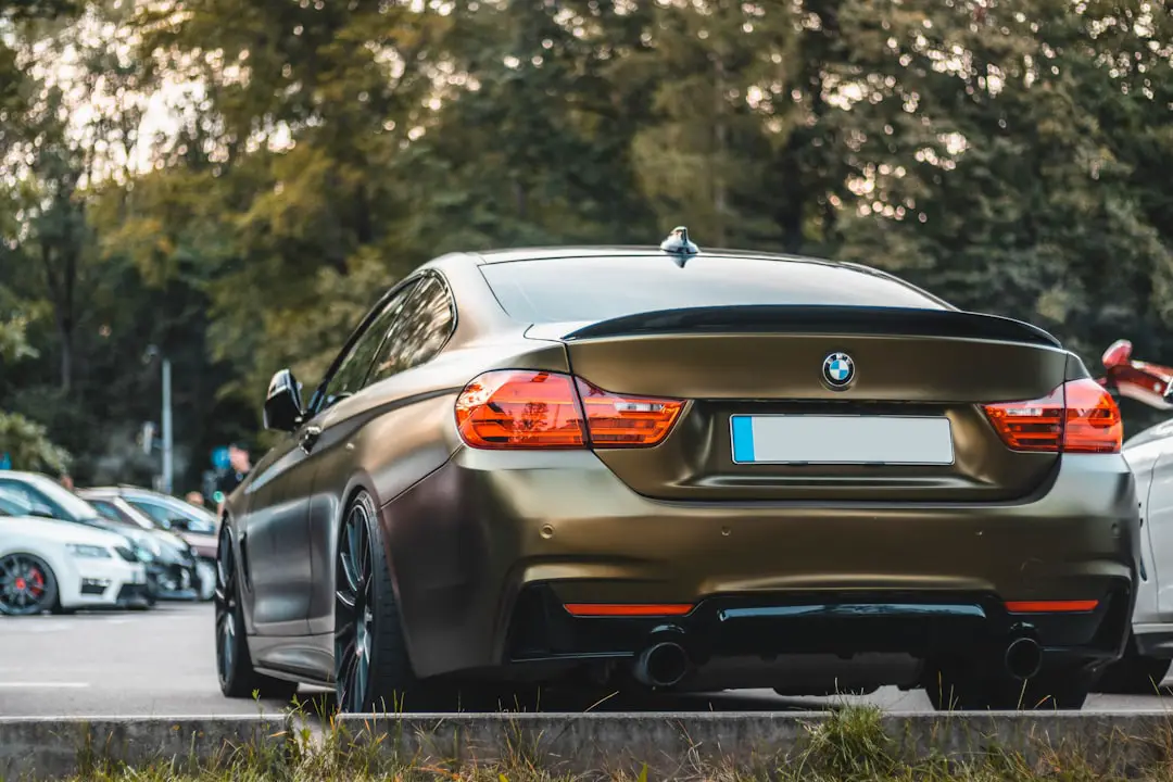 Grey BMW M 3 Coupé sur Green Grass Field pendant la journée